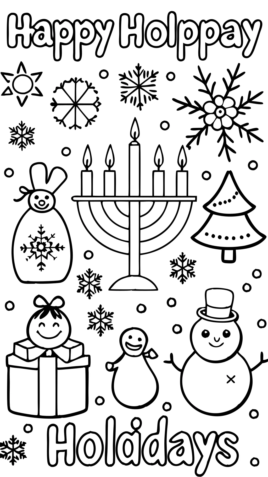 coloring pages happy holidays